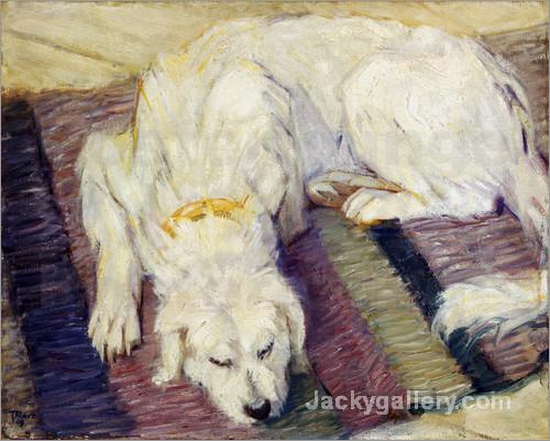 Lying dog (dog portrait) by Franz Marc paintings reproduction